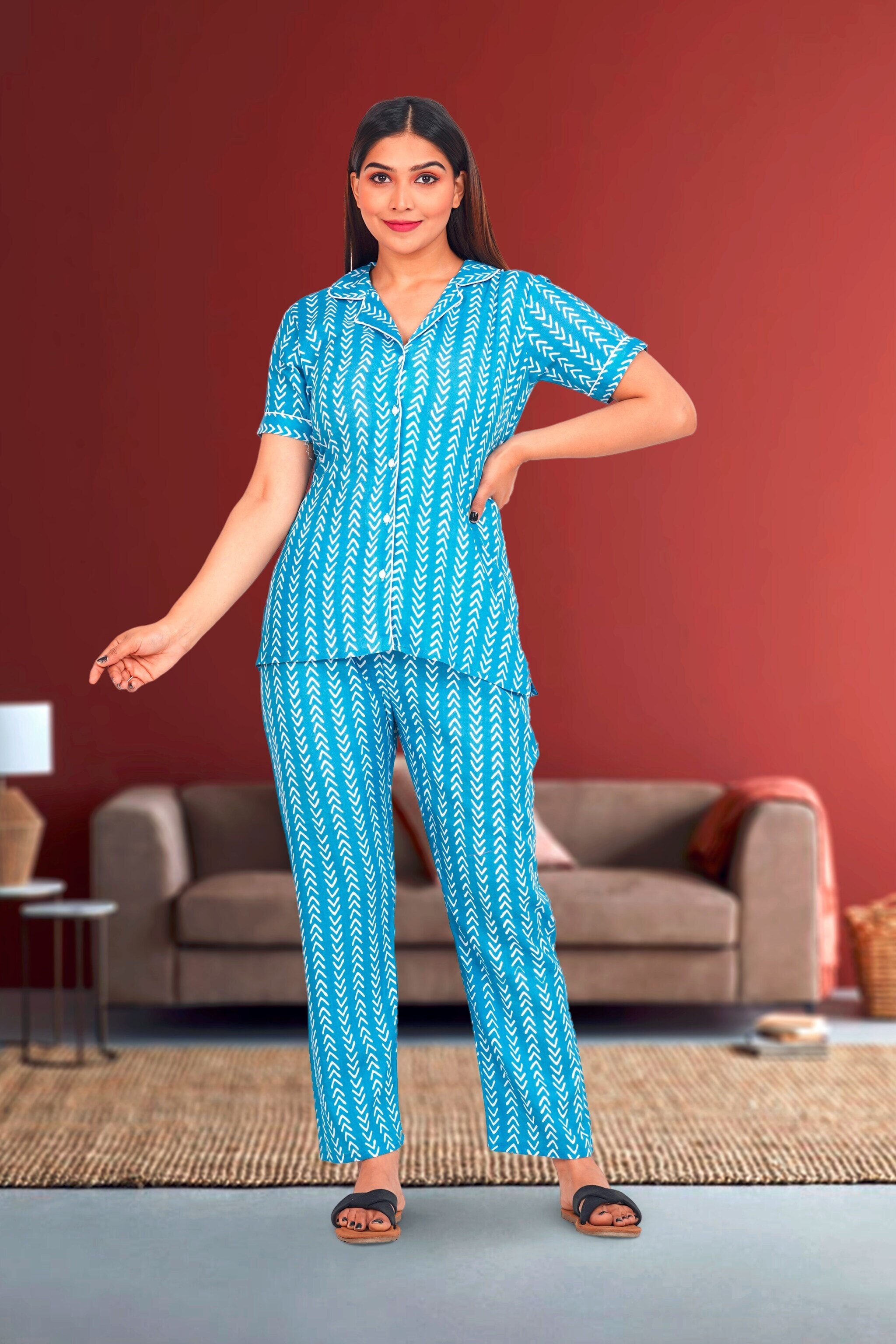 Blue Cotton Night Wear Set For Women in Jaipur at  400 -  1,000 / Pc by  Alecia Fashion - Justdial