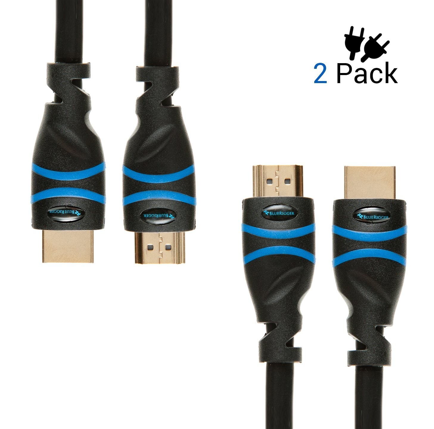 BlueRigger ft Regular HDMI Cables (Pack of 2, Black) in Mumbai