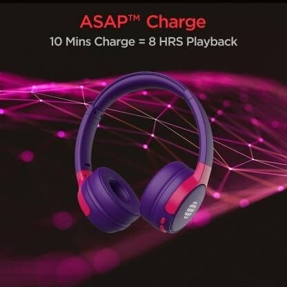 boAt Rockerz 650 Sunburn Edition Headphone (Techno Purple) in