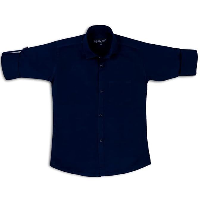 Boys Cotton Formal Shirt Navy Blue 7-8 Year in Delhi at ₹ 300