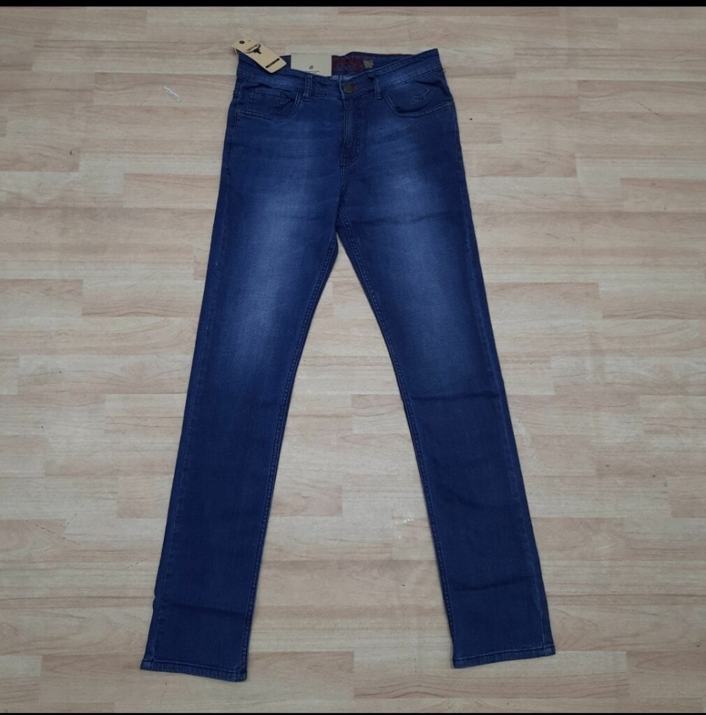Buffalo Mid Rise Solid Blue Cotton Jeans For Men's in Delhi at