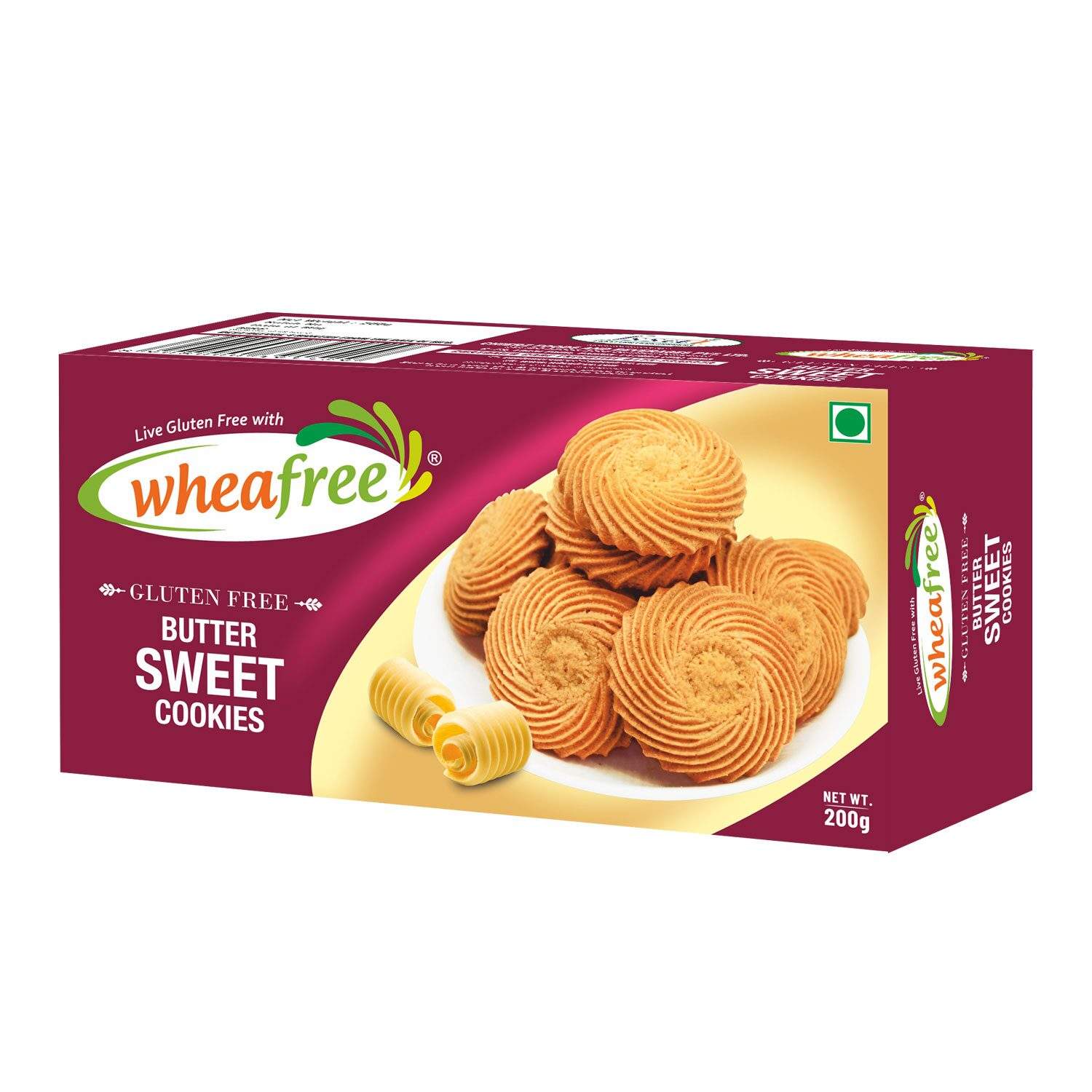 Sweet Butter Shortbread Cookies 200g, Round Shape, Pack of 12 in