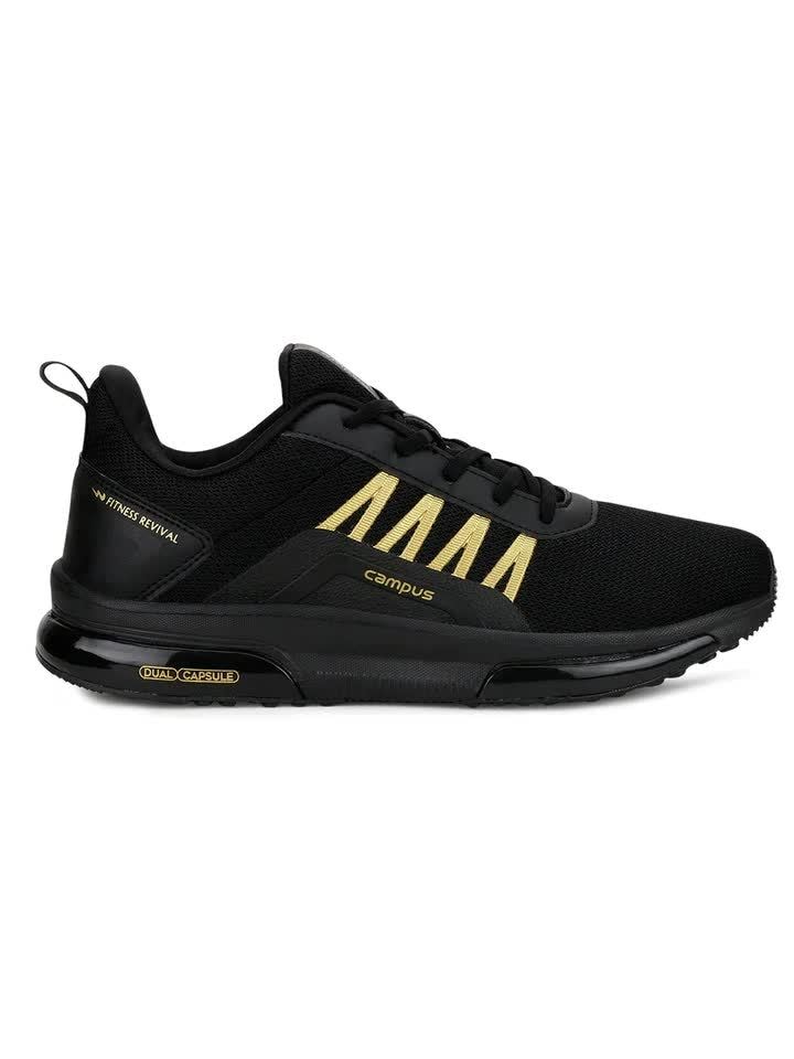 Campus men black running shoes on sale