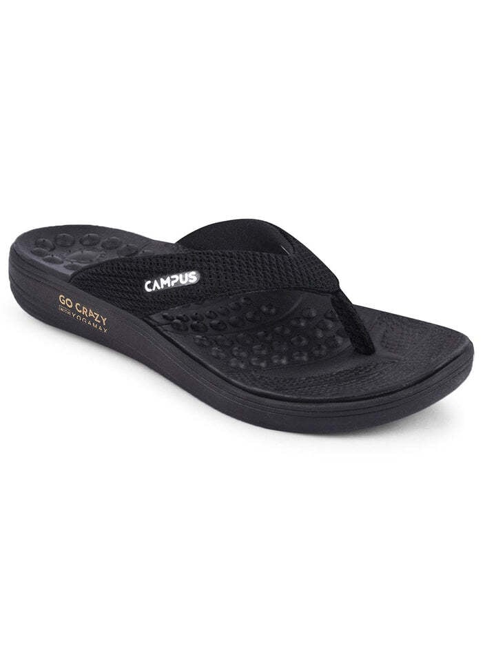 Campus SL-411L-A Black Women Flip Flops, in Bhopal at ₹ 90 - Main Image