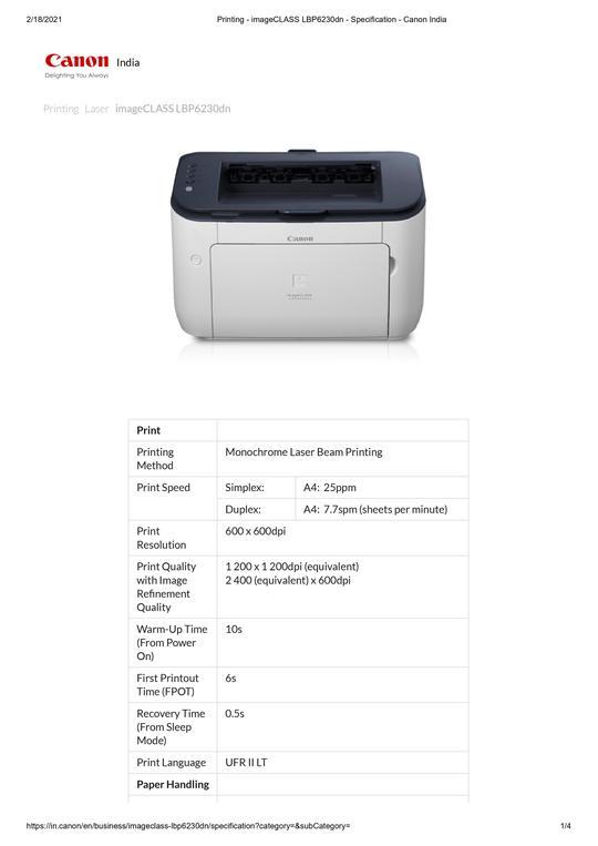 Canon image CLASS LBP 6230DN Laser 