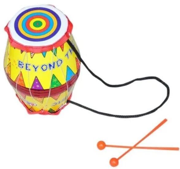 Drum Toy Dholak Cartoon Printed Inch Baby Dholak For Kids In