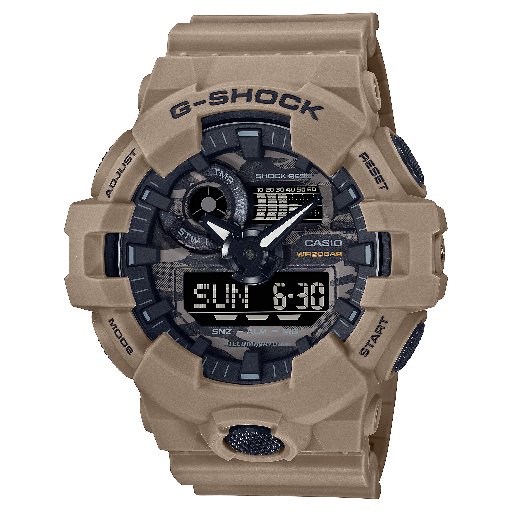 CASIO G-Shock GA-700 Series Analog Digital Wrist Watch (Beige GA