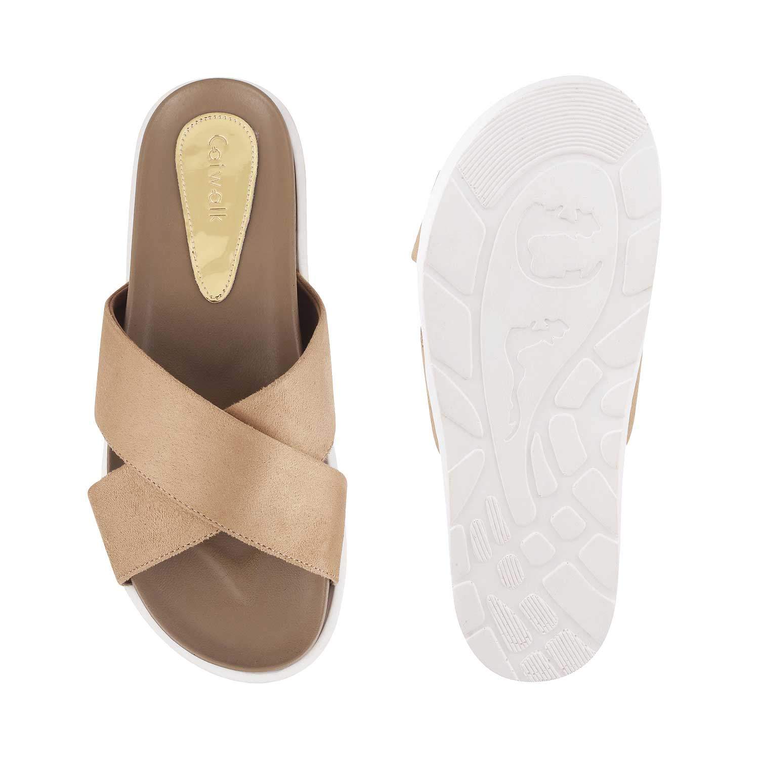 Catwalk Back To Basics Open Toe Solids Slides in Jaipur at