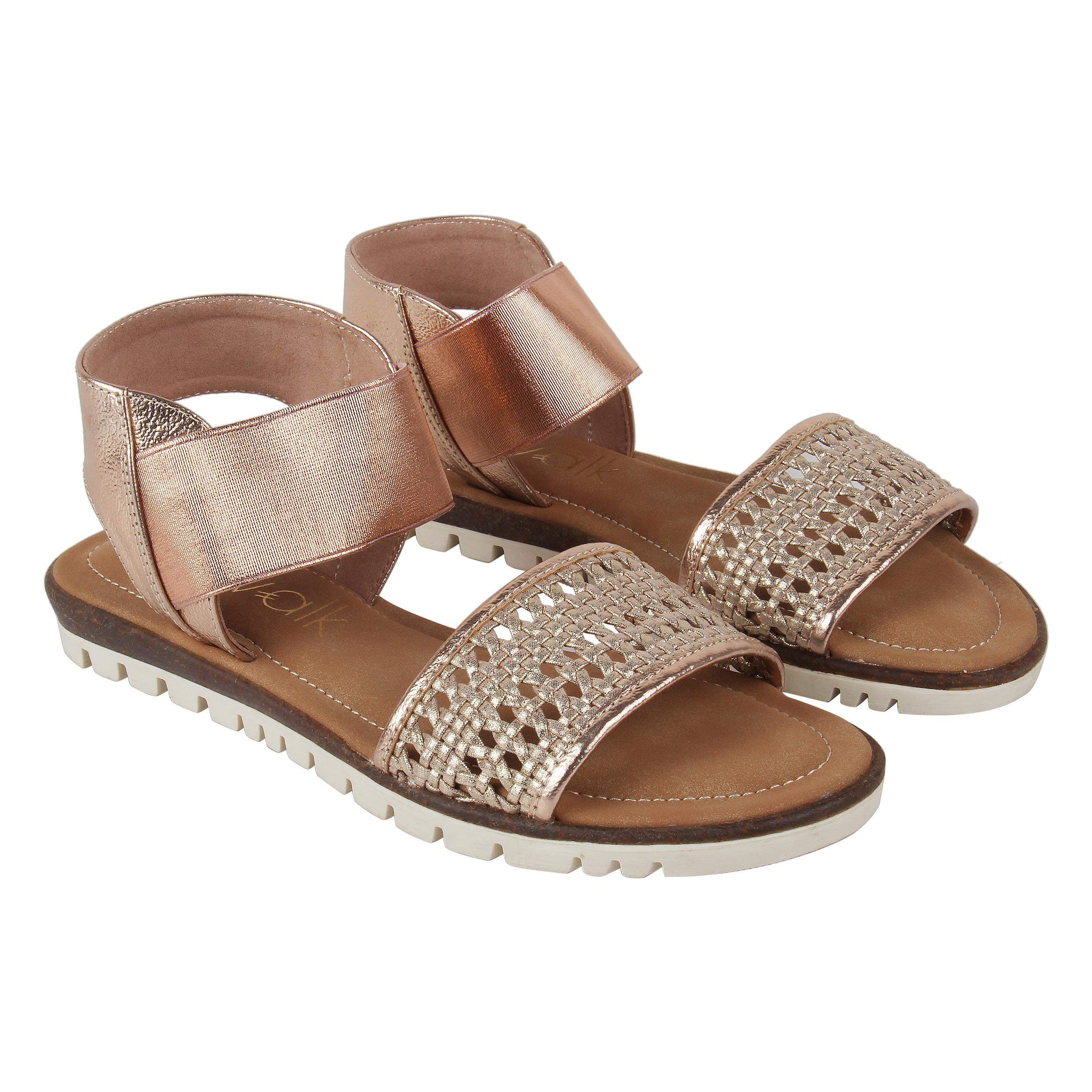 Pink Metallic Sandals Catwalk Pink Metallic Ankle Strap Sandals In