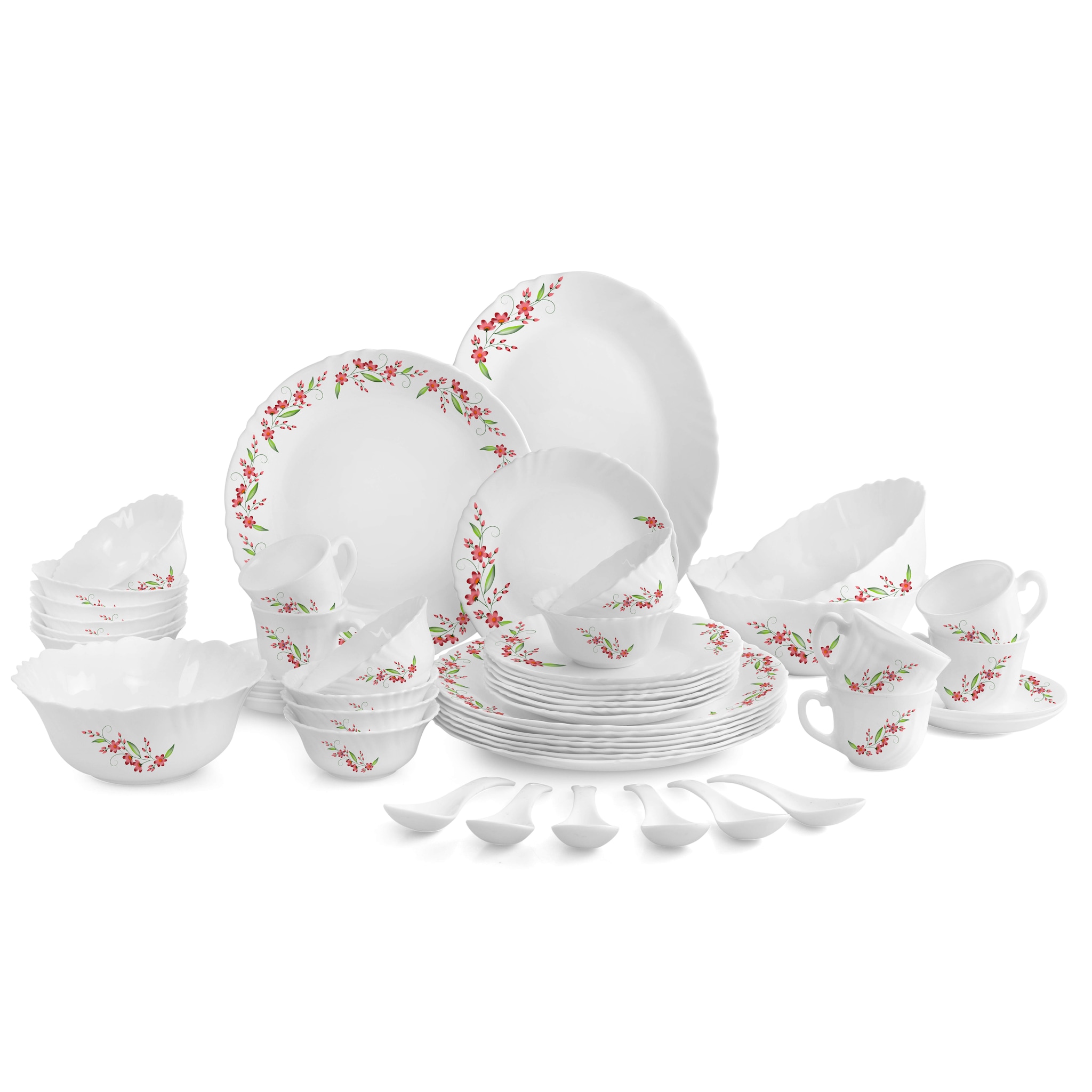 Y 新品未使用　 Sloane Square OPEN VEG Cello Imperial Series Creeper Opalware Dinner Set 46 pcs (White