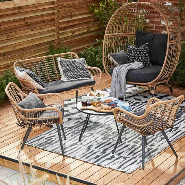 Alderley Bench Rattan Garden Storage Seat Garden Bench Rattan
