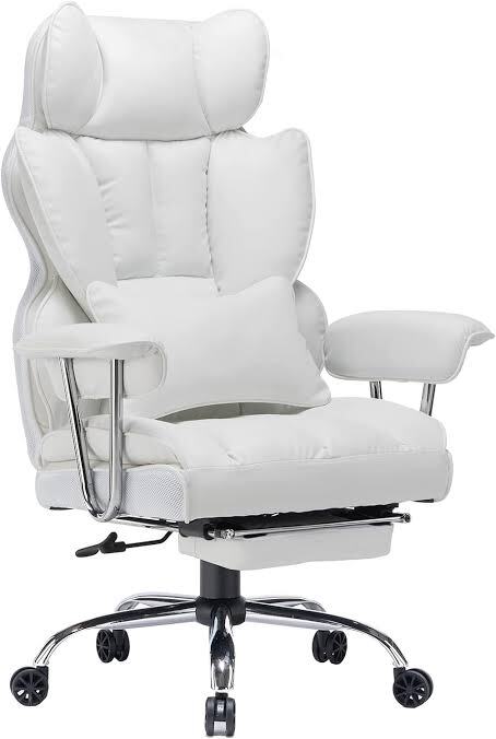 Chair White Luxury Leather Upholstered For Office in Chennai at