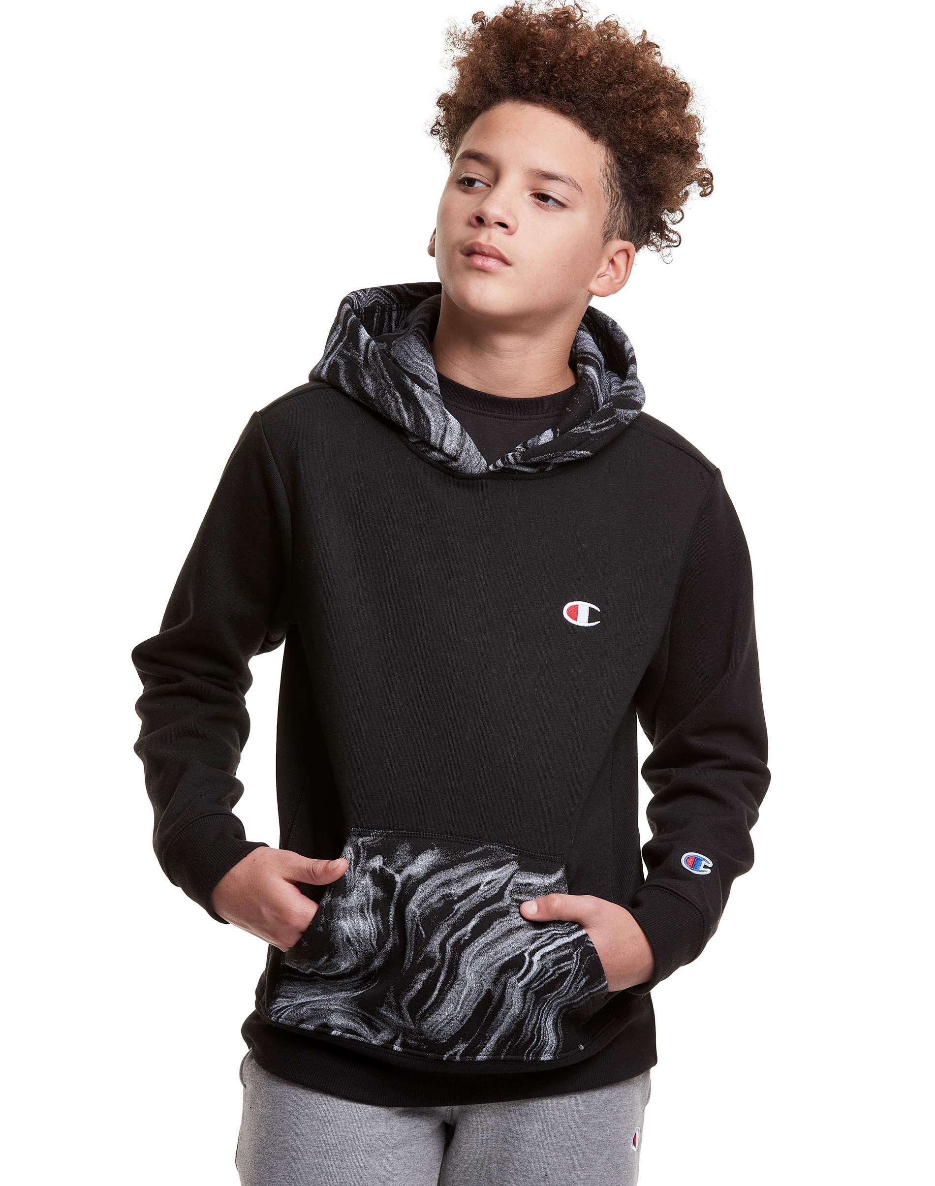 Champion Marble Dye Accent Reverse Weave Fleece Hoodie for Kids