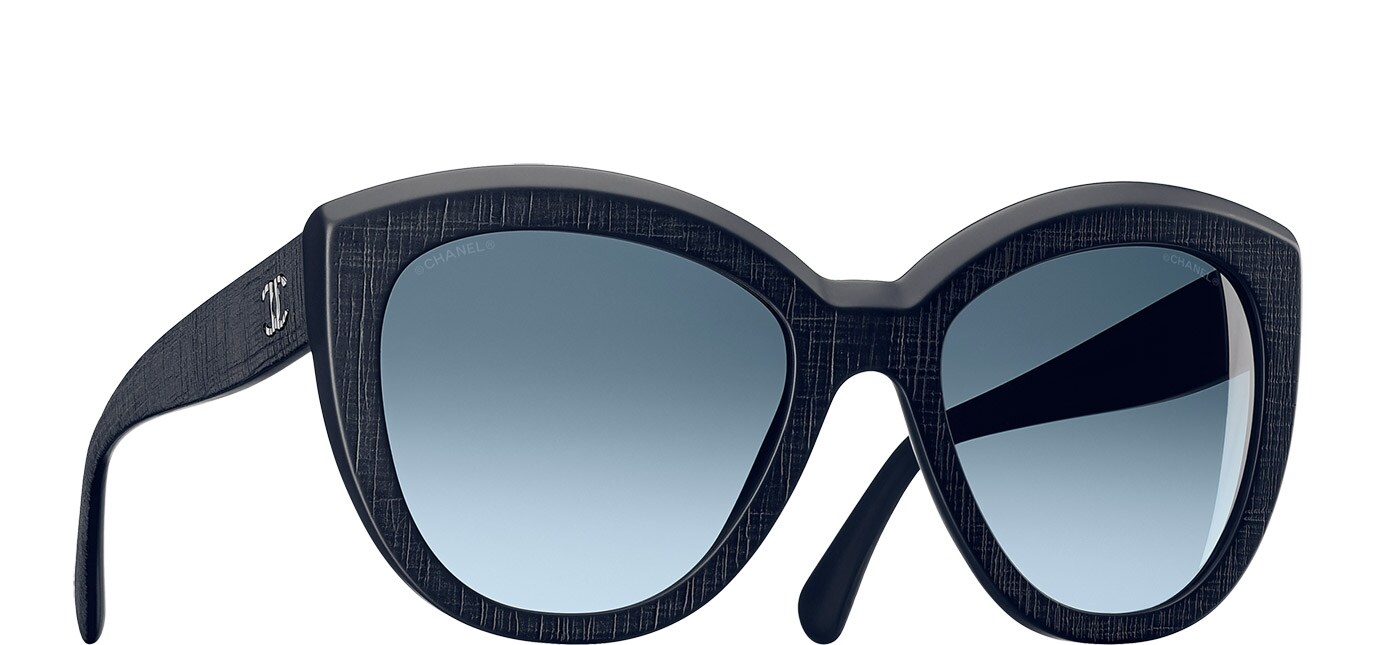 Buy CHANEL Butterfly Signature Sunglasses Blue Gradient  display picture 1