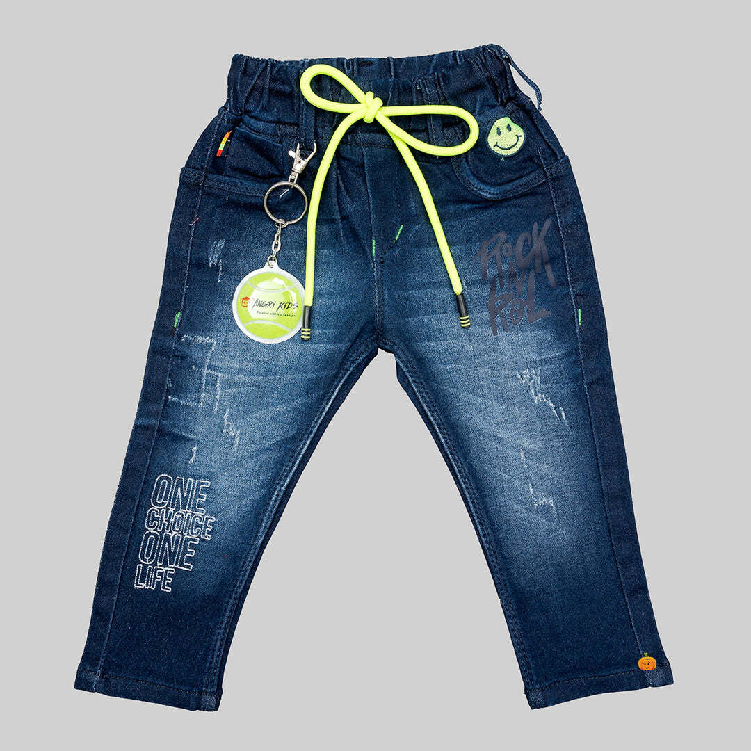 Kids Classic Solid Denim Jeans Boys/Girls, Casual, XS-XL, Blue
