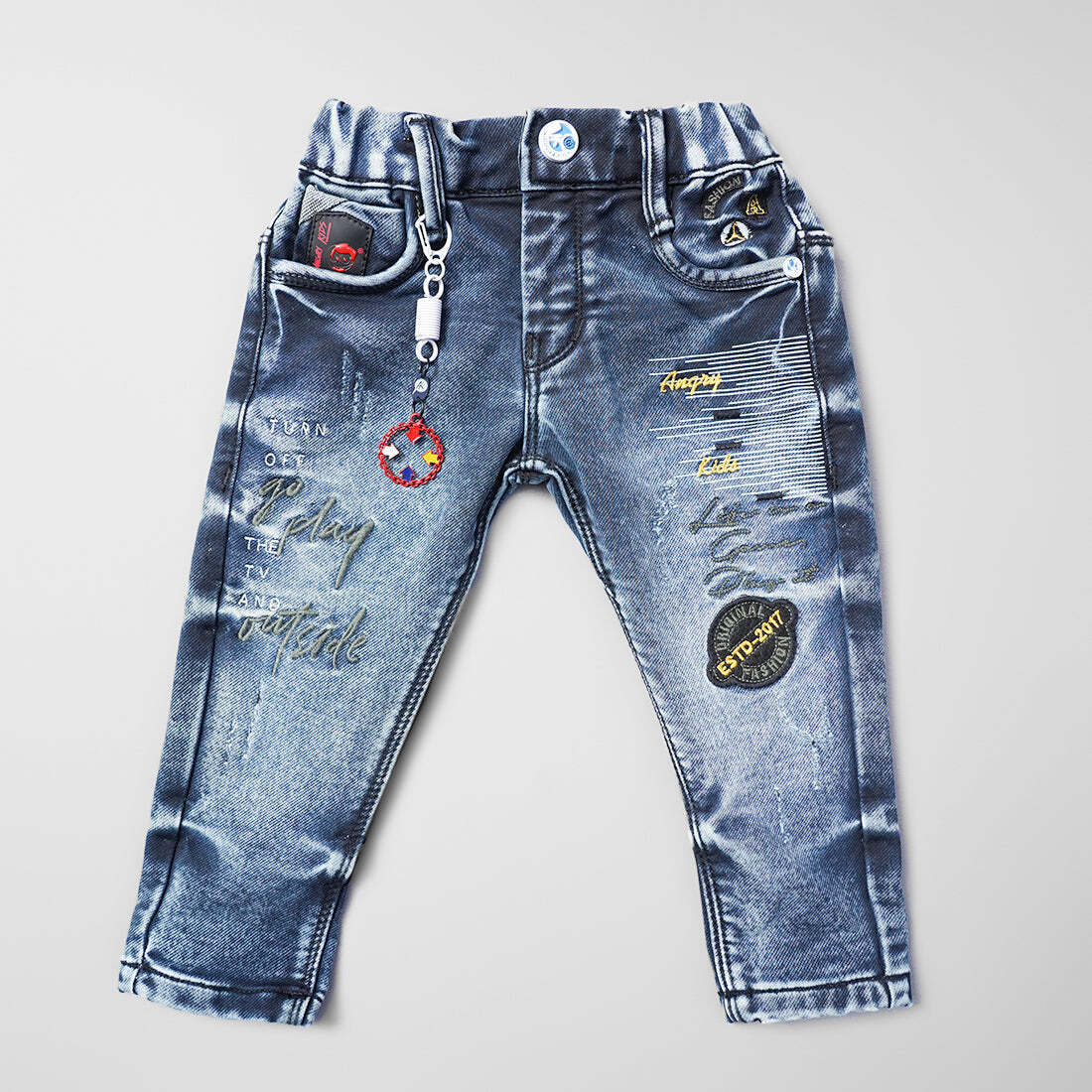 Biker Jeans Gods Masterful Children Jeans God's Masterful Children Artist Hand-painted Jeans Blue FARFETCH IN