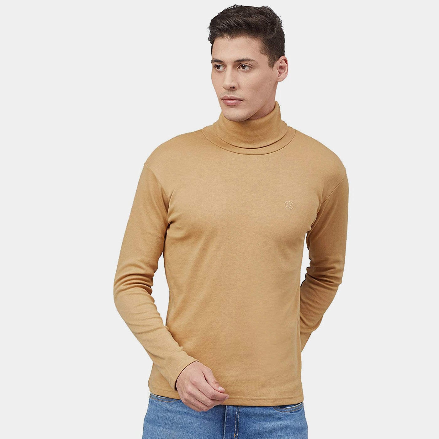 Turtle Neck Long Sleeve T Shirt Fashion Cotton Slim Fit Turtleneck