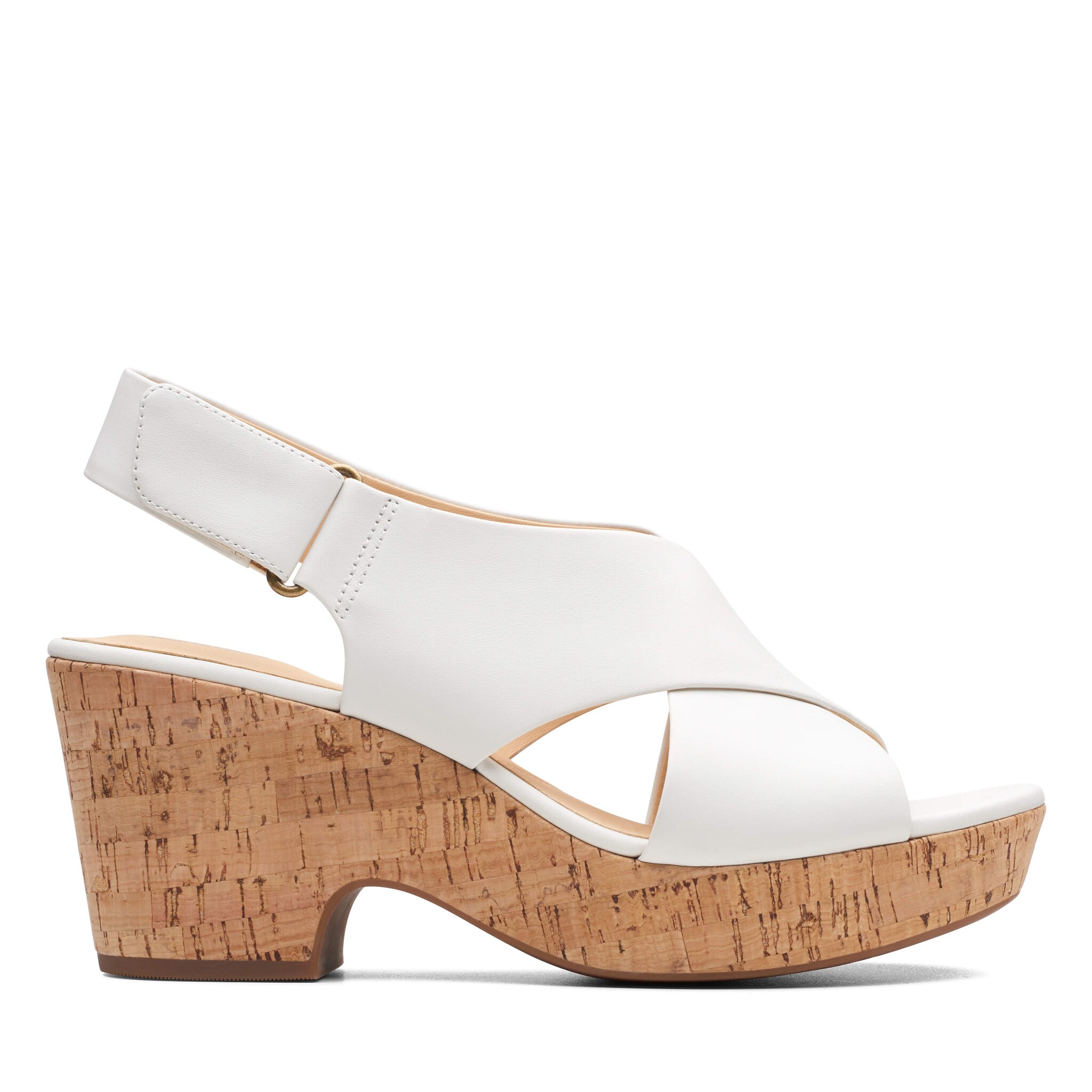 Clarks Maritsa Lara Leather Wedges (4 plus, White) in Delhi at