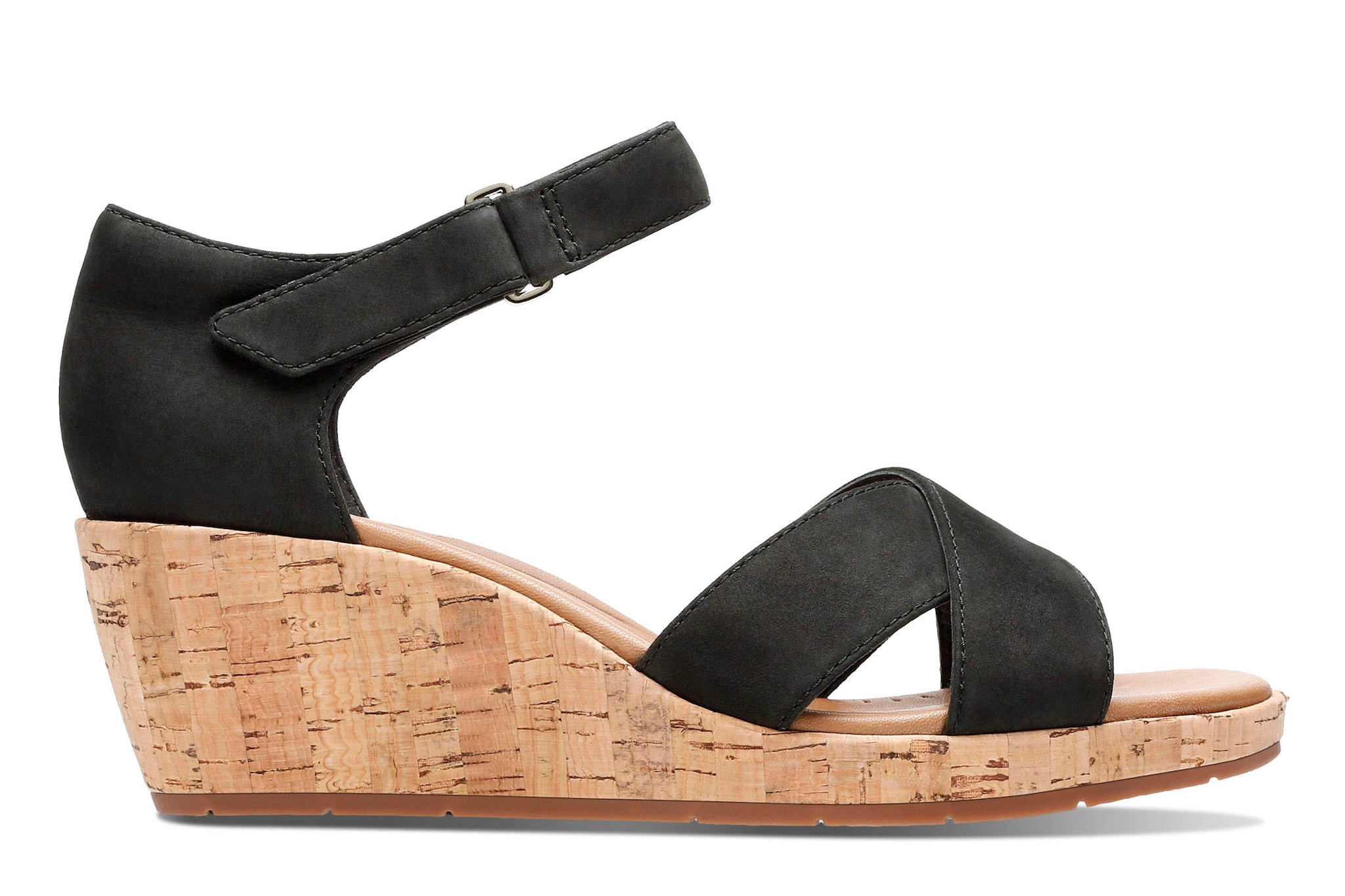 Clarks Un Plaza Cross Leather Wedges (6, Black) in Nagpur at