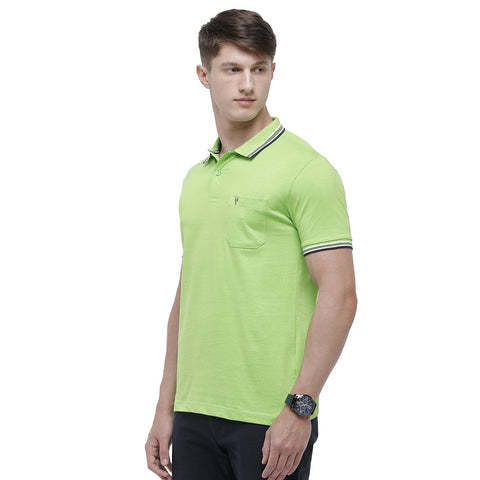 CLASSIC POLO Men'S Round Neck Half Sleeve White Cotton T-Shirt