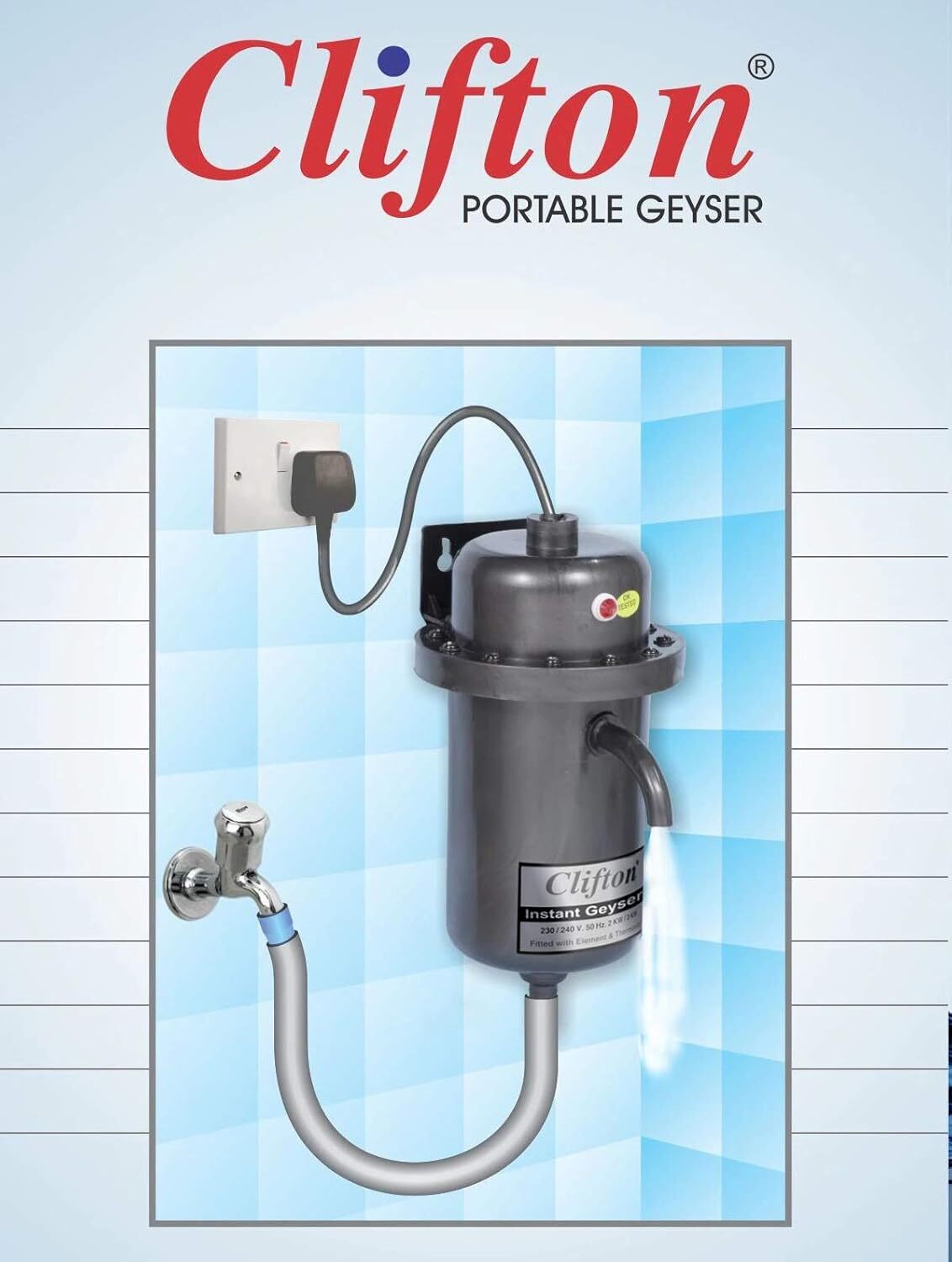 Gas Geyser Clifton Geyser Clifton Instant Portable Geyser Dlx-M913
