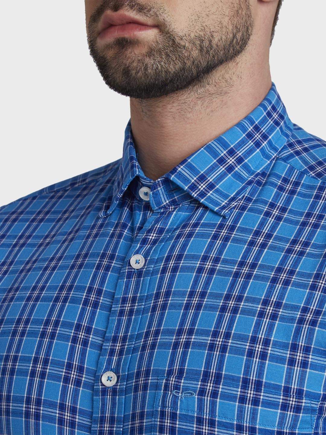 Colorplus Men's Casual Shirt (Size XS, Medium Blue, CMSS27093