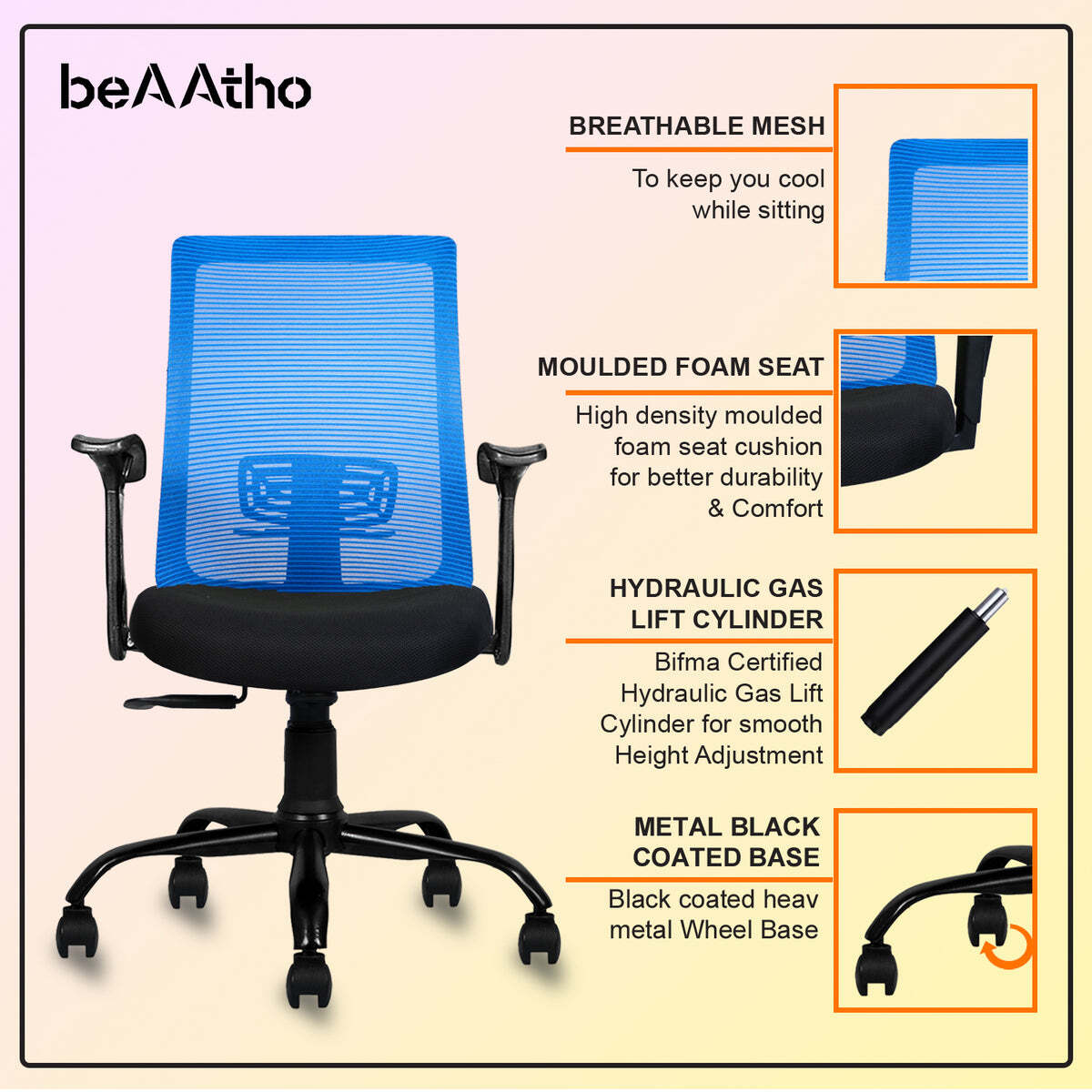 Comfort Blue Revolving Office Chair in Chennai at best price by Home Mart -  Justdial