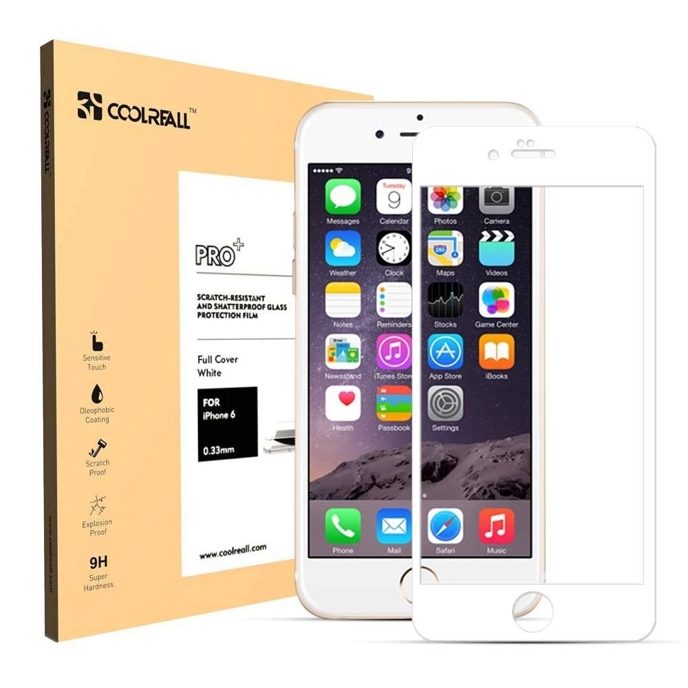 Buy Coolreall Premium Tempered Glass Screen Protector 12 Cm 4 7 For Iphone 6 Iphone 6s White Hd Edge To Edge Full Front Screen Cover Features Price Reviews Online In India Justdial