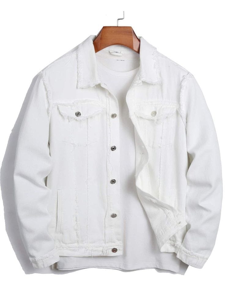 oman white denim jacket boohoo