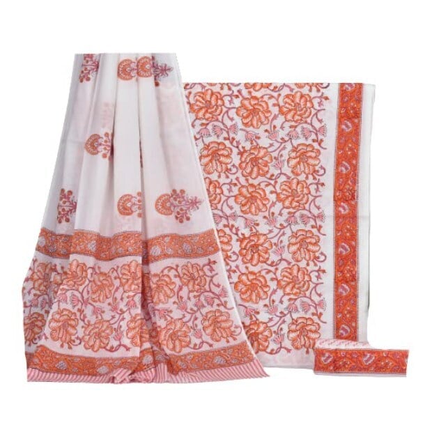 Cotton Jaipuri Hand Block Printed Unstitched Salwar Suit Dress