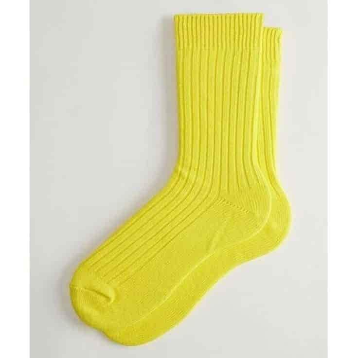 Cotton Yellow Women Socks