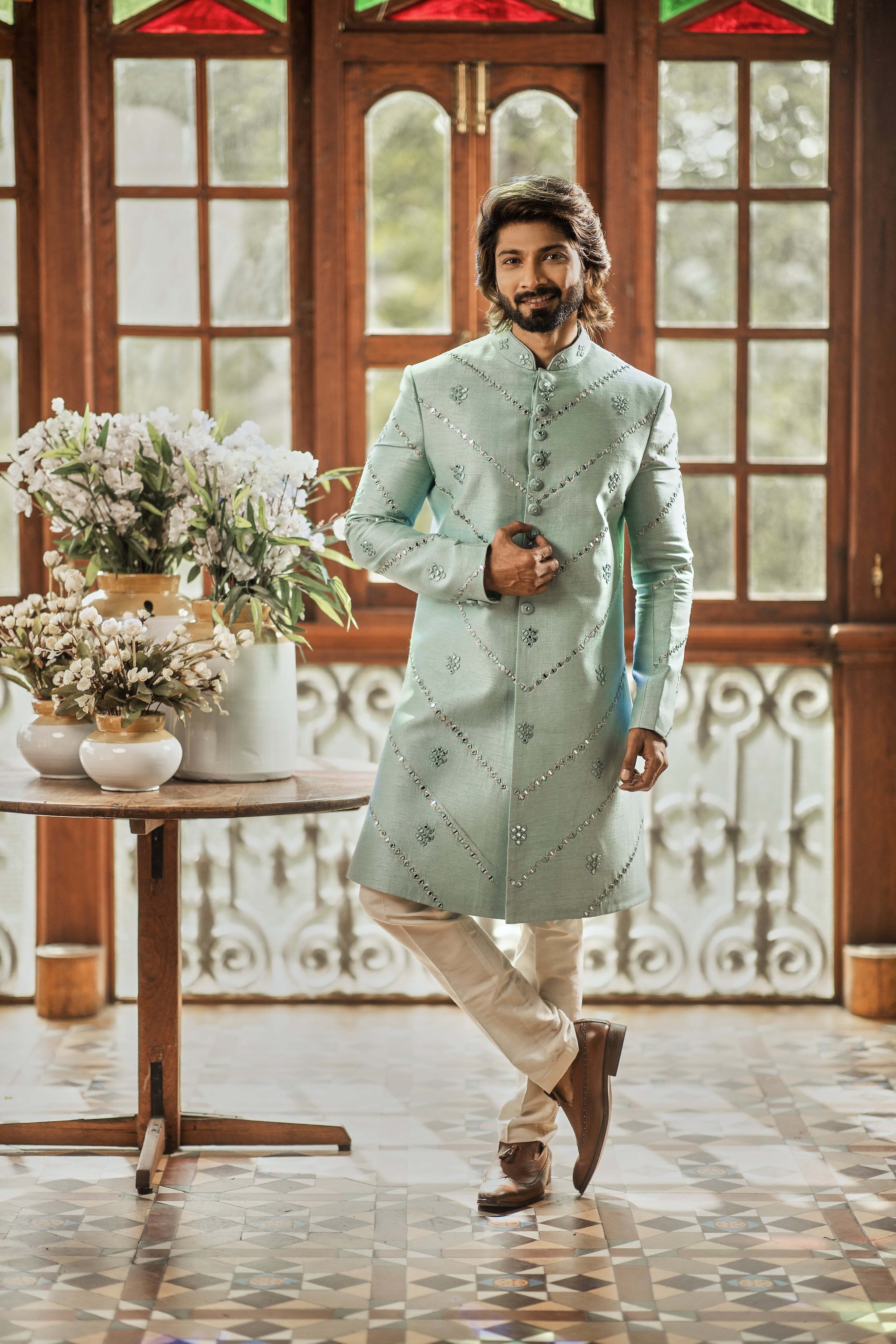 Cotton Printed Men Indo Western Outfit (Multicolor) in Mumbai at