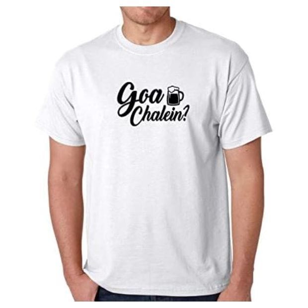 Cotton Round Neck Name Printed Promotional T-Shirt For Man (White