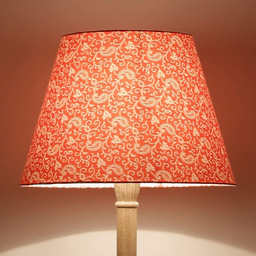 Buy Craftter Traditional Keri Design Orange Color Fabric Floor Lamp Shade Cwfls 18 Features Price Reviews Online In India Justdial