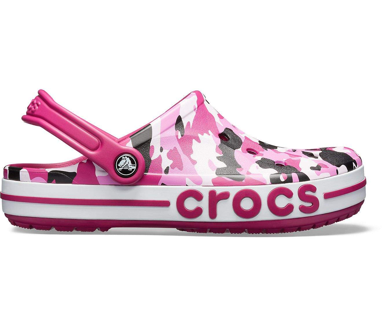 pink camo crocs