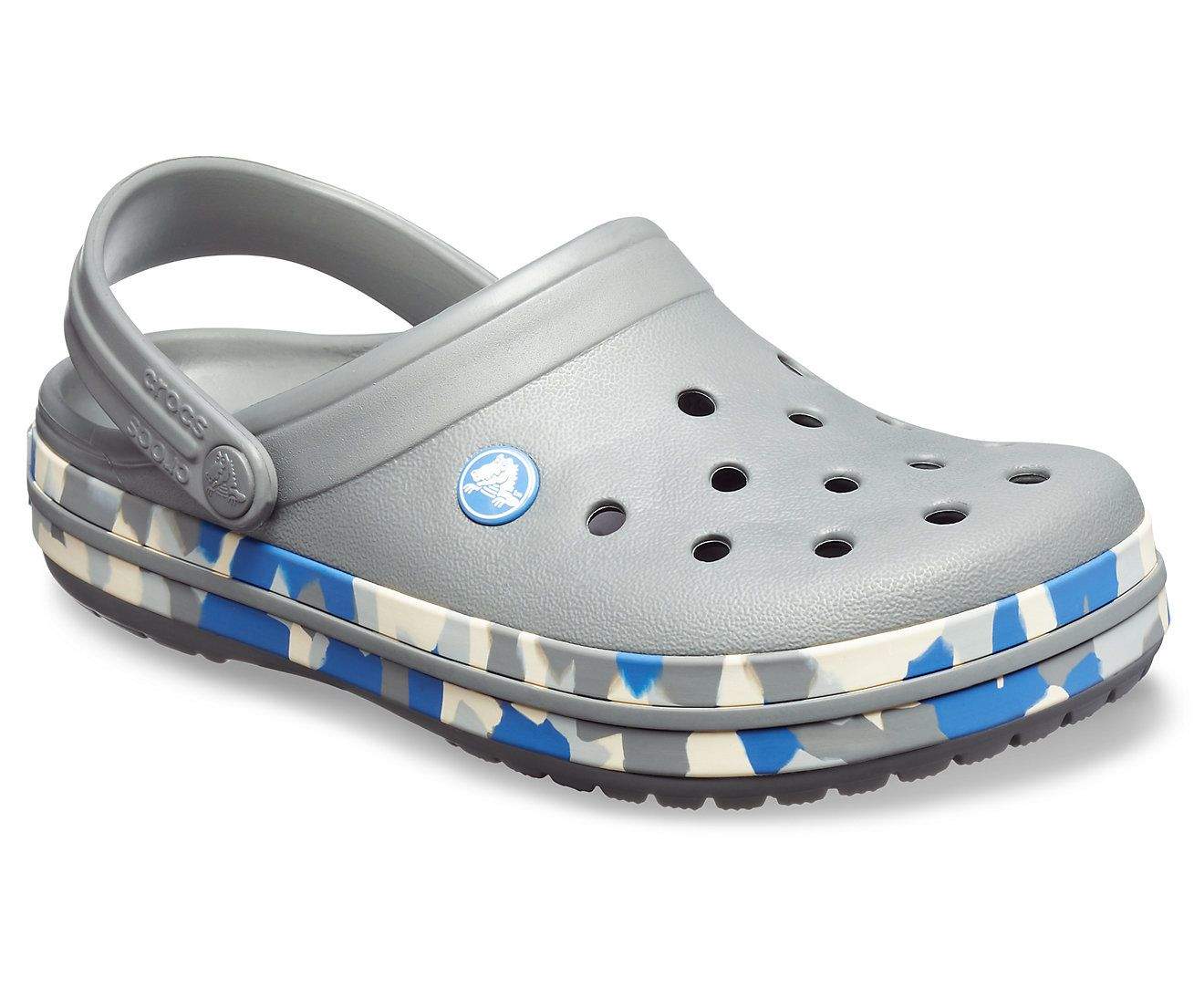 Crocs Crocband Graphic III Slate Grey Blue Jean Marble Unisex Clog 205330 0EQ 11 in Delhi at 2 655 2 795 by Delco Shoes Justdial