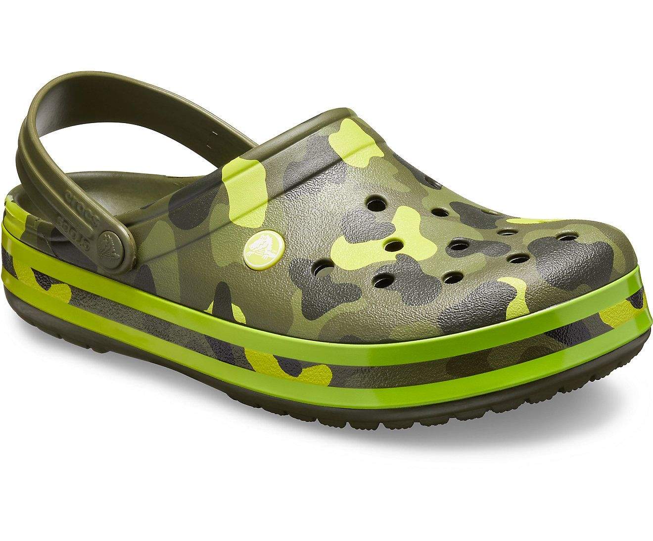 Crocs Crocband Army Green Crocs Mens 11 Crocs Crocband Seasonal Graphic  Army Green/Citrus Unisex Clog