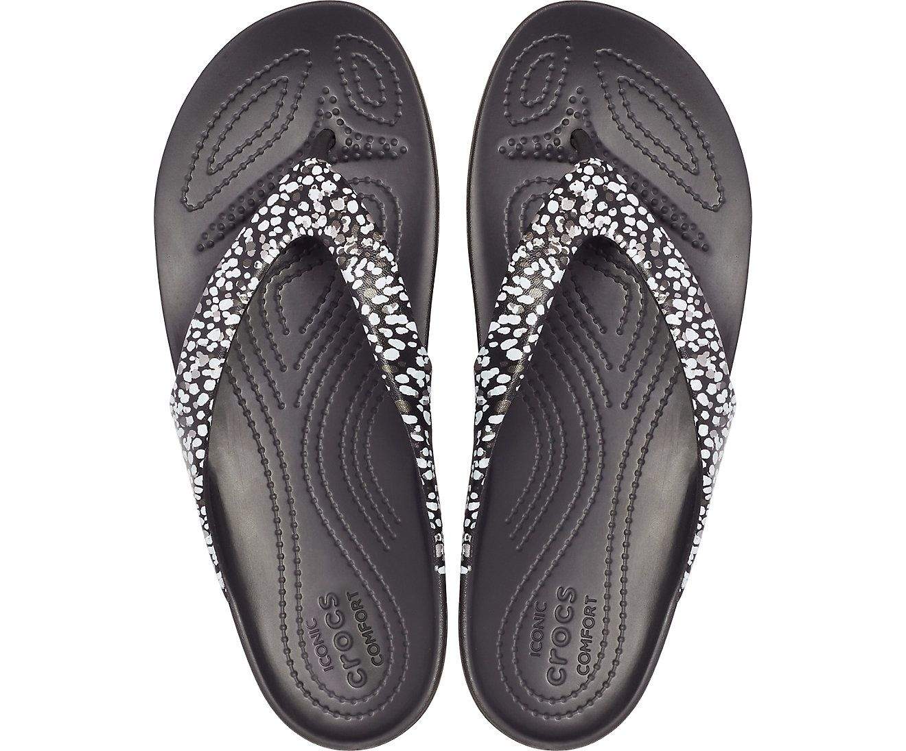 Crocs Kadee II Graphic Dots/Black Women Flip [204231-96Q] in