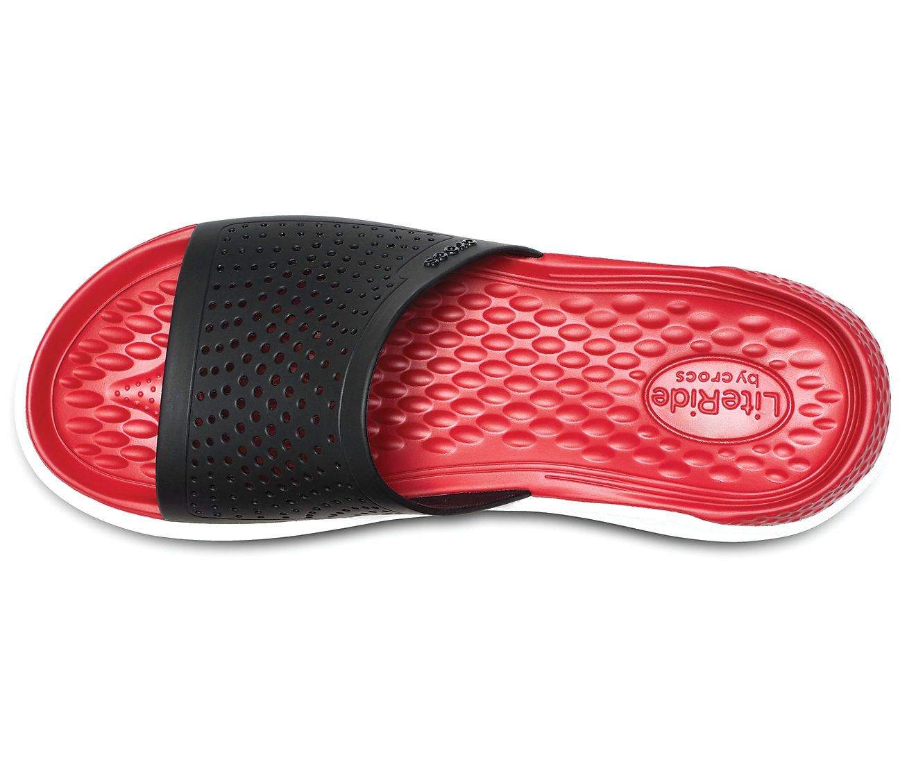 Crocs LiteRide Black/White Unisex Slide [205183-066] in Delhi at - Main Image