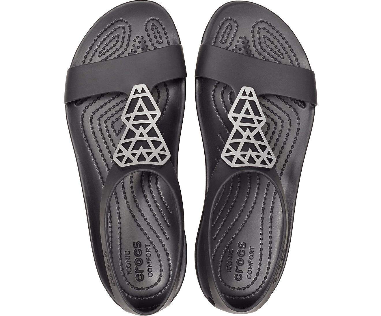 Crocs Serena Embellish Sndl Silver/Black Women Sandal [205601-01V