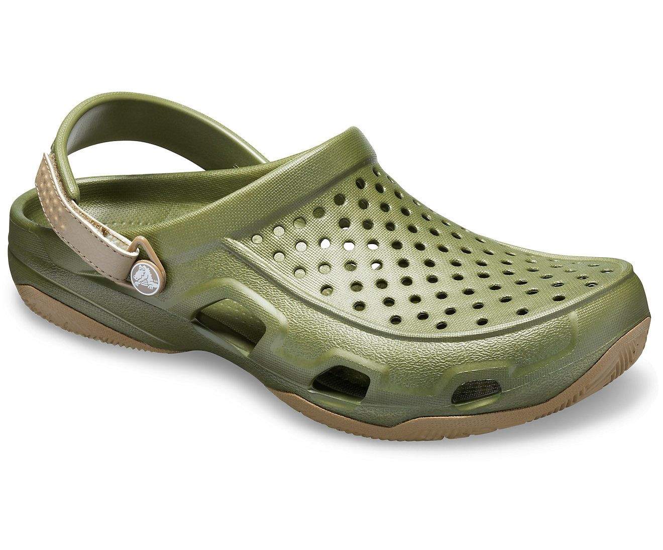 Crocs Swiftwater Deck Army Green/Khaki Men Clog [203981-354] in