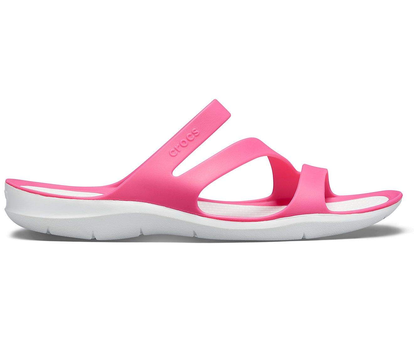 Crocs Swiftwater Paradise Pink/White Women Sandal [203998-6NR] 3 in Mumbai  at ₹ 2,420 - ₹ 2,495 by Reliance Footprint - Justdial