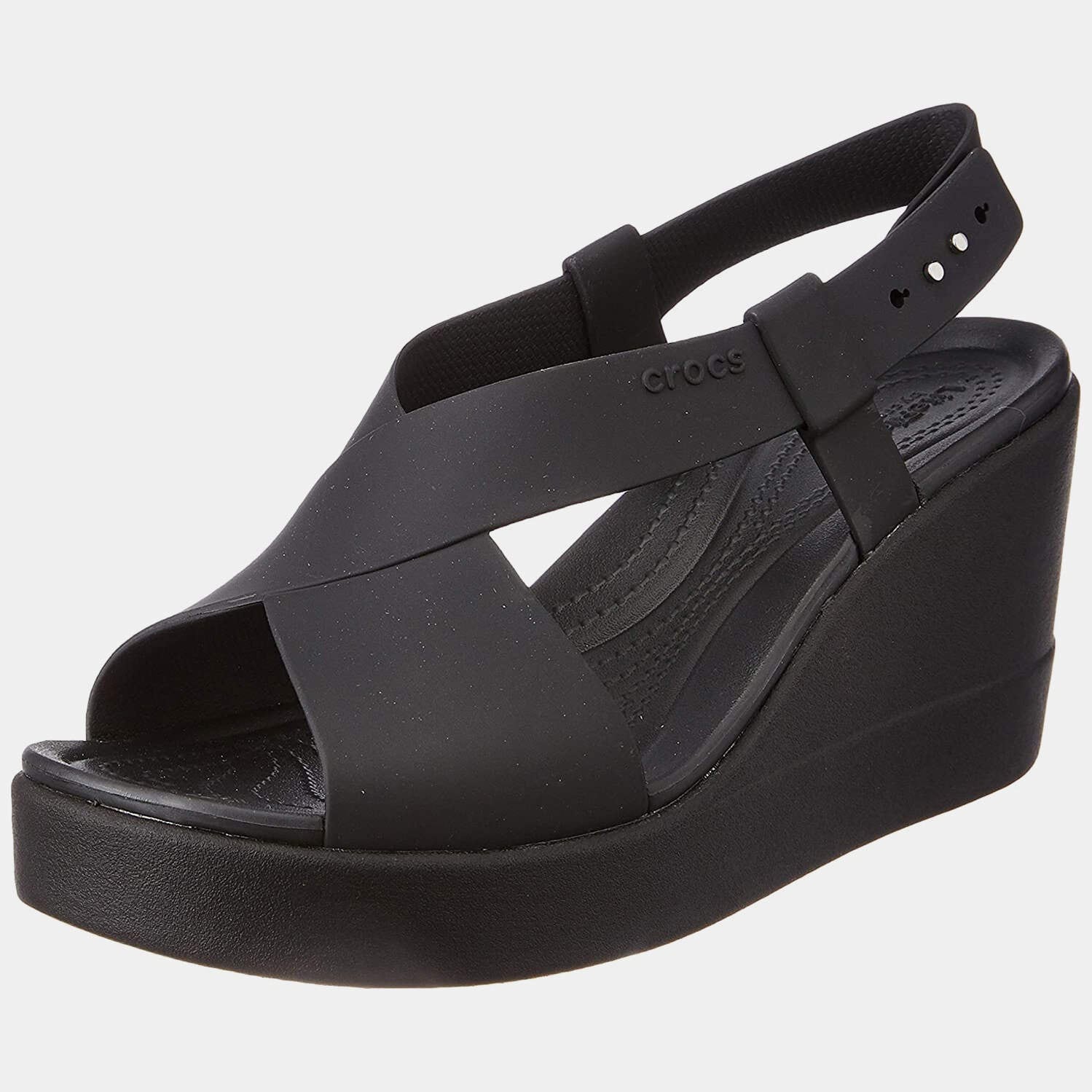 Crocs Womens Brooklyn High W Wedge Black Party Wear 206222 in