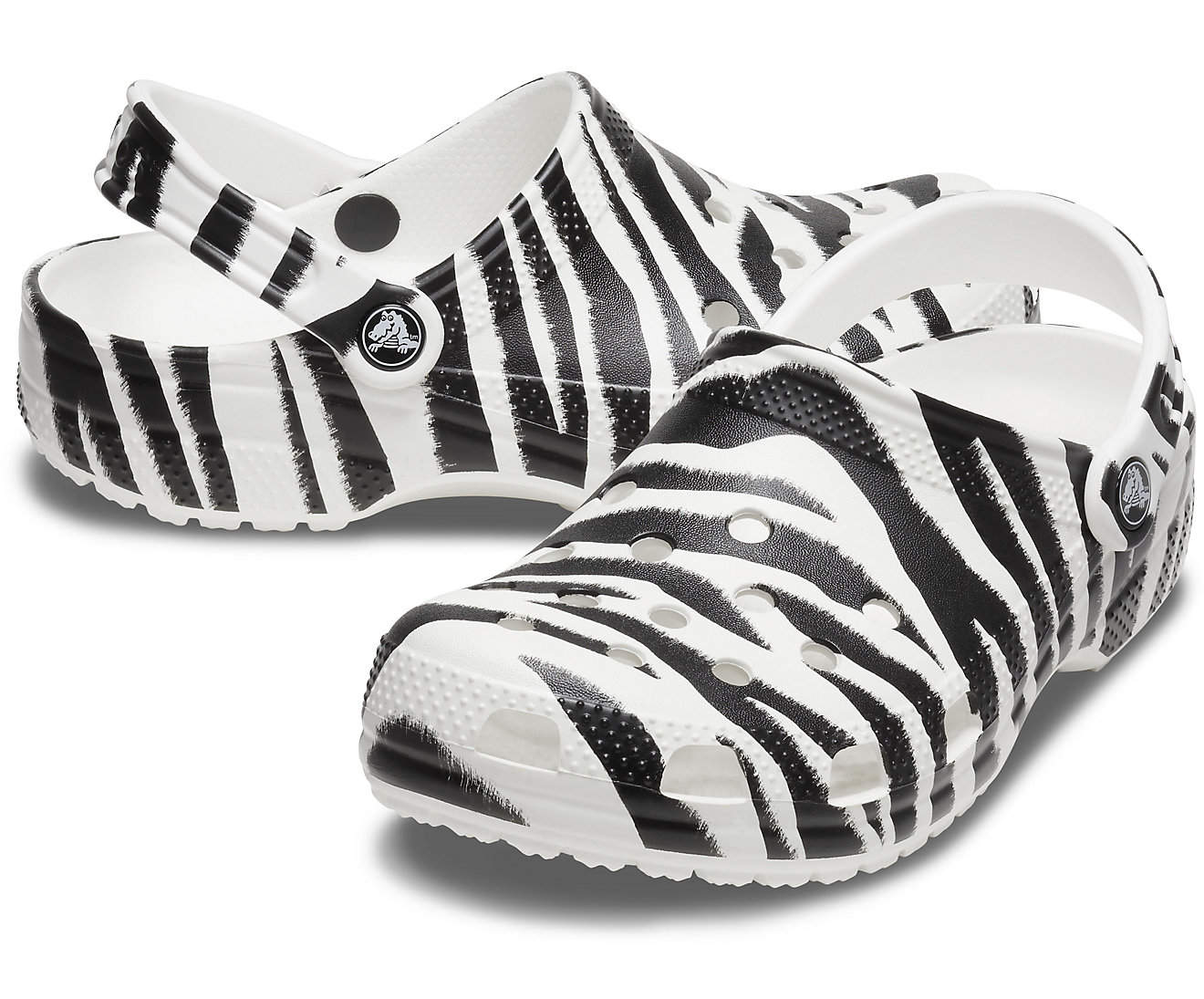 Crocs 206676 Women's Classic Animal Print Clog Sandal (White