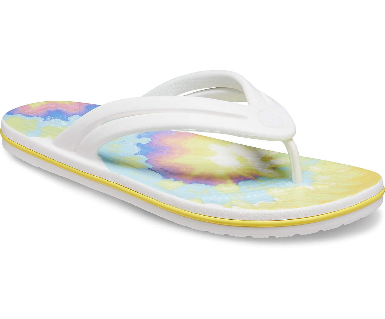 Crocs 206988 Women's Crocband Tie-Dye Flip (White, Multi) in
