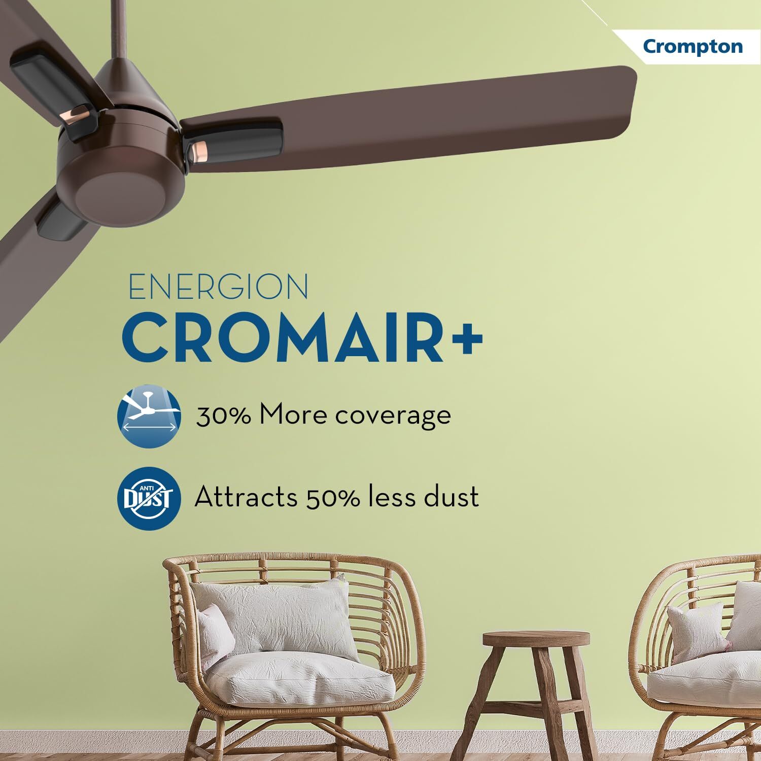 Crompton Energion Cromair Plus Electric Fans (Coffee-brown)