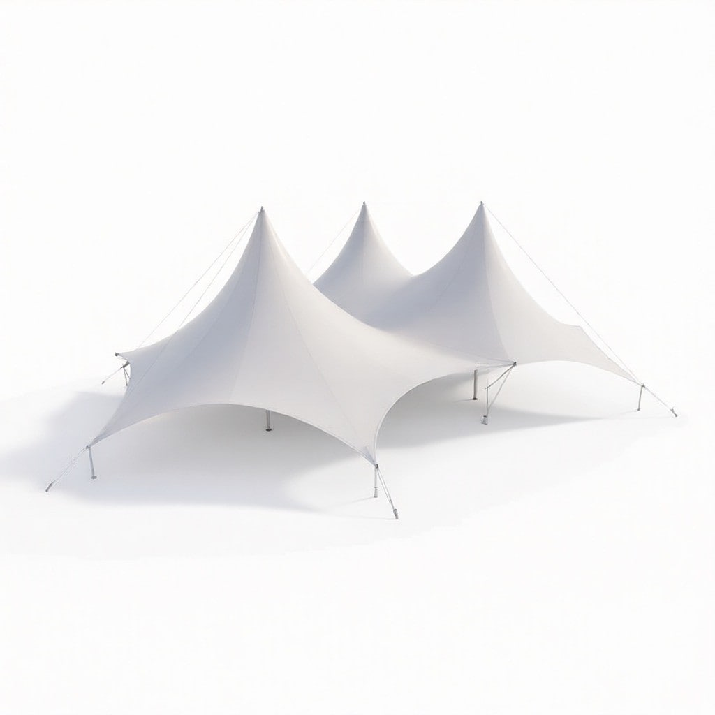Custom Conical Tensile Membrane Structure, High-Tenacity Architectural Fabric