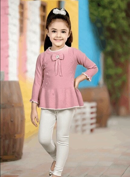 Cute Baby Girl Light Pink Full Sleeve Frock Top With Leggings in Delhi at 595 995 Set by Kunal Enterprises Bony N Justdial