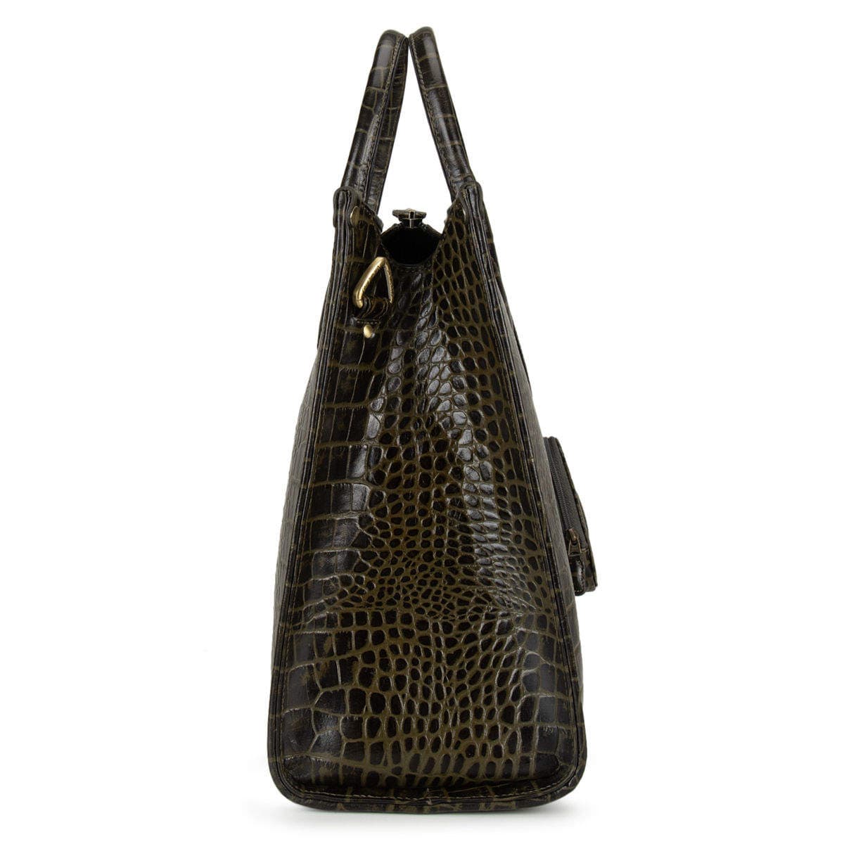 Da Milano Green Croco Effect Ladies Computer Bag LCB-00103MILITARY