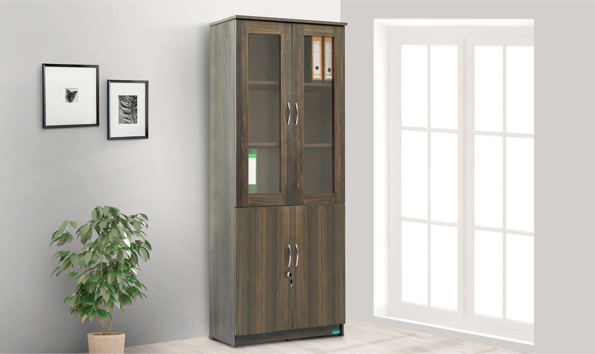 Buy Damro Bort Cupboard Half Glass Door (KOC005-M42) Online - Best